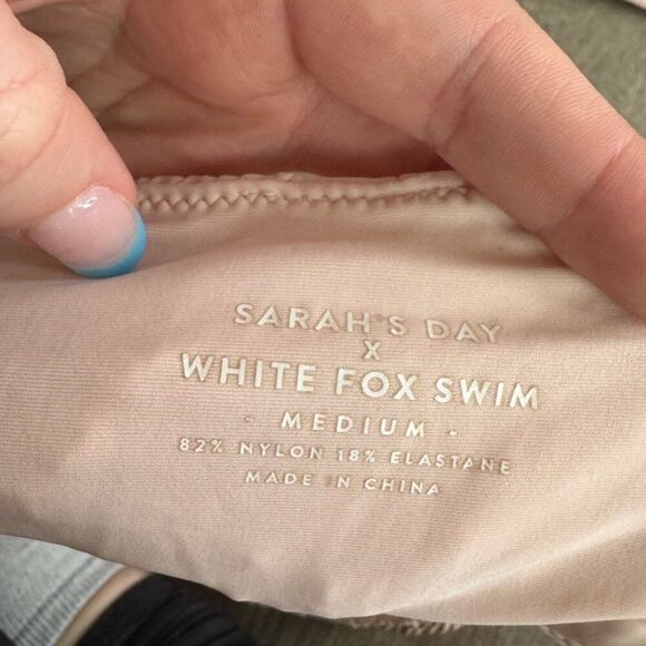 Sarah’s Day X White Fox Boutique Bikini Set Cheeky High Cut Ribbed Pink Tan M - Picture 7 of 9